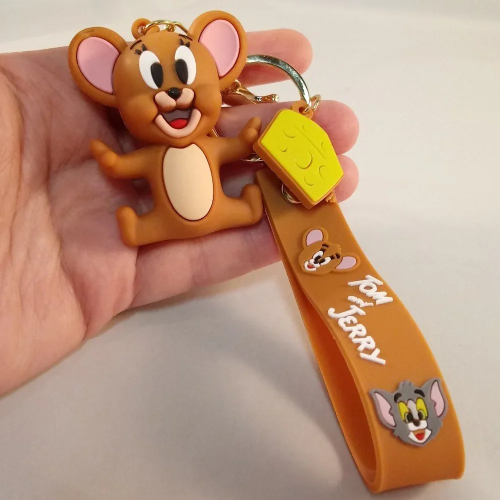 Tom and Jerry Mouse Key Chain Key Ring Cartoon Character Figurine Keychain Gift
